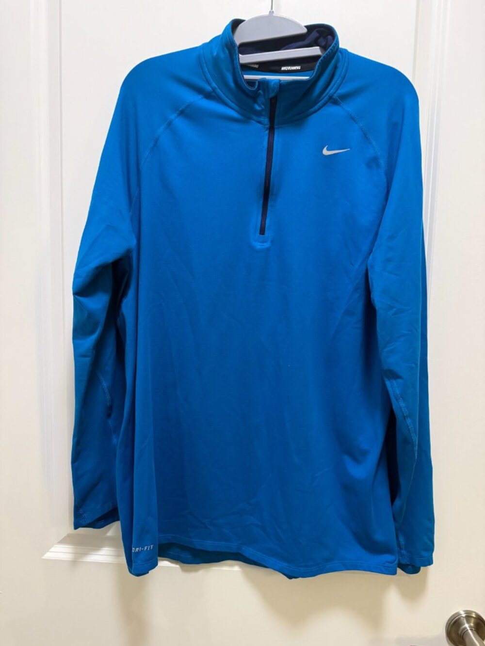 Nike Teal Dri-FIT 1/4 Zip Long Sleeve Running Top Sz L